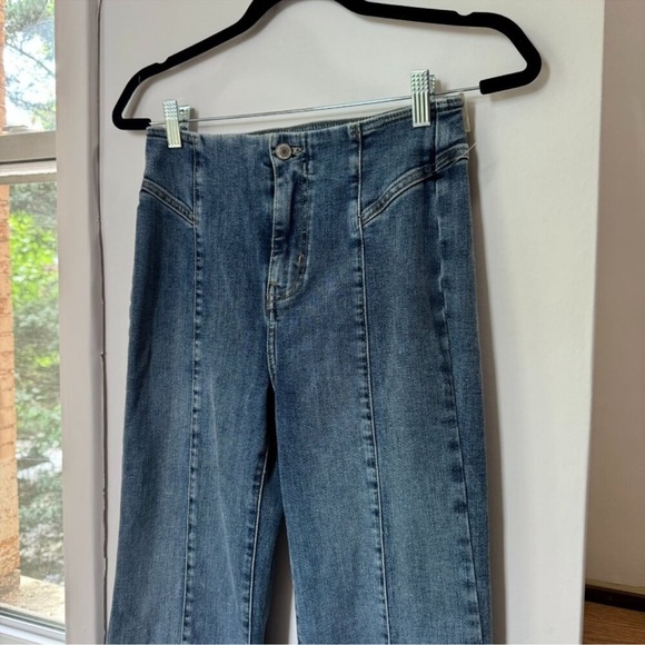 Free People CRVY Wild Honey Flare Jeans High Rise Medium Wash Blue 25 - Picture 4 of 9